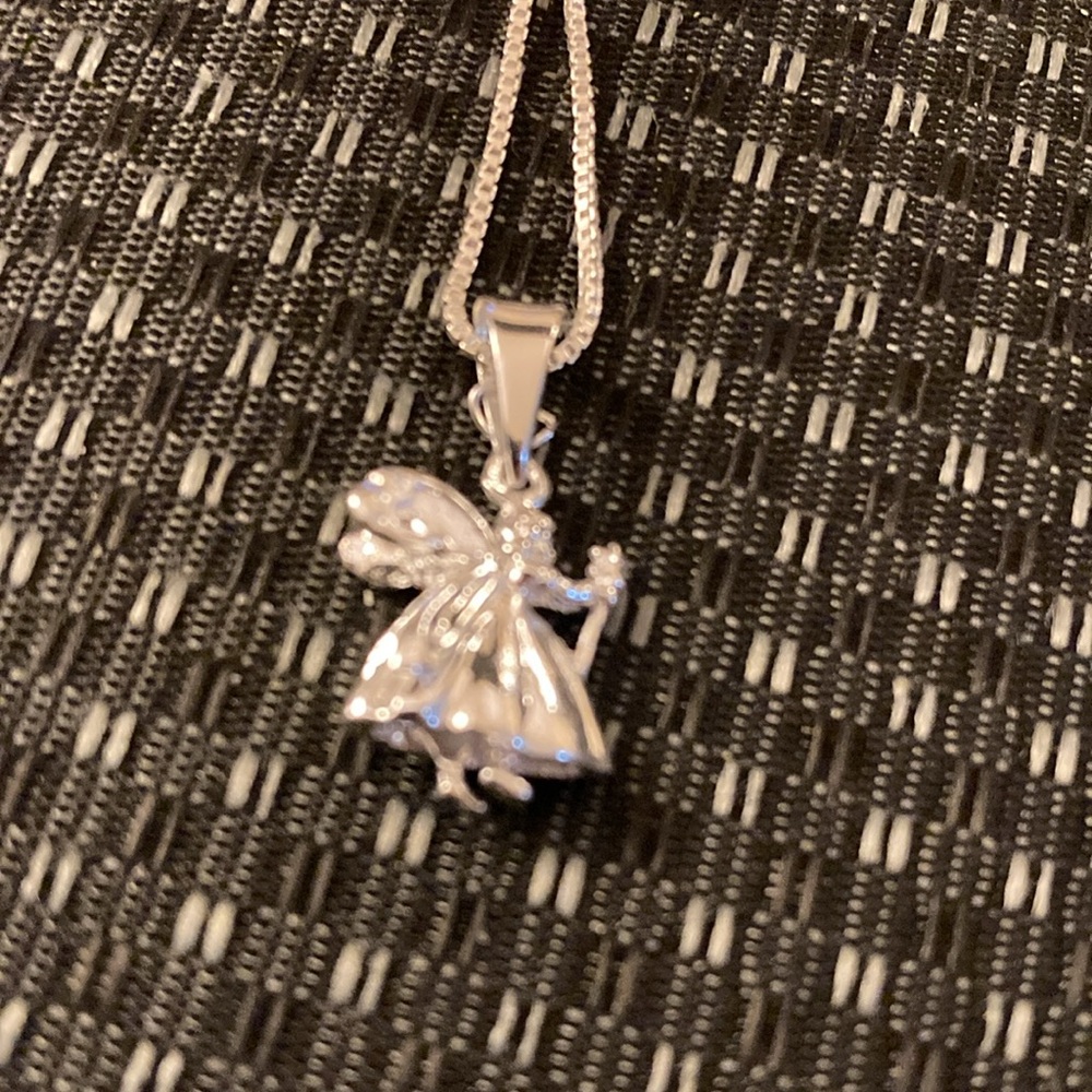 Elegant Silver Fairy Pendant Necklace